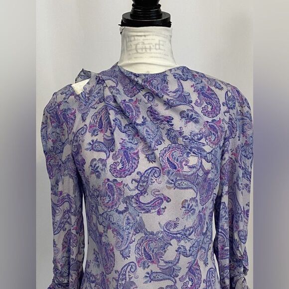 Isabel Marant Torence Paisley Silk Cut-Out Top size 38/ us size 6 - Picture 6 of 16